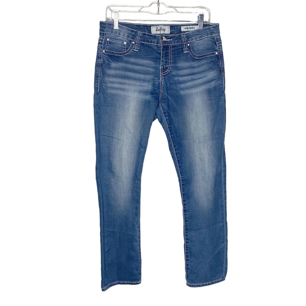 Daytrip Virgo Straight Stretch Jeans Size 28R Women Bling Equestrian Mid Rise - Picture 2 of 15